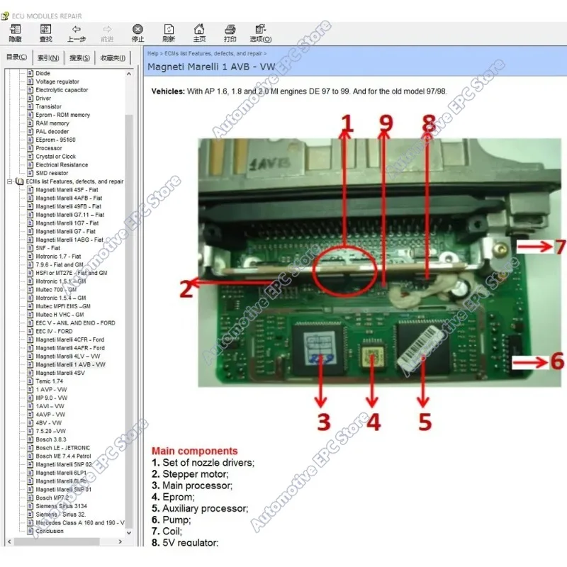 2026 HOT ECU Repair Software ECU Modules Repair Pinout Including Multimeters Transistor EEprom Defects Car Repair Tool win7/10