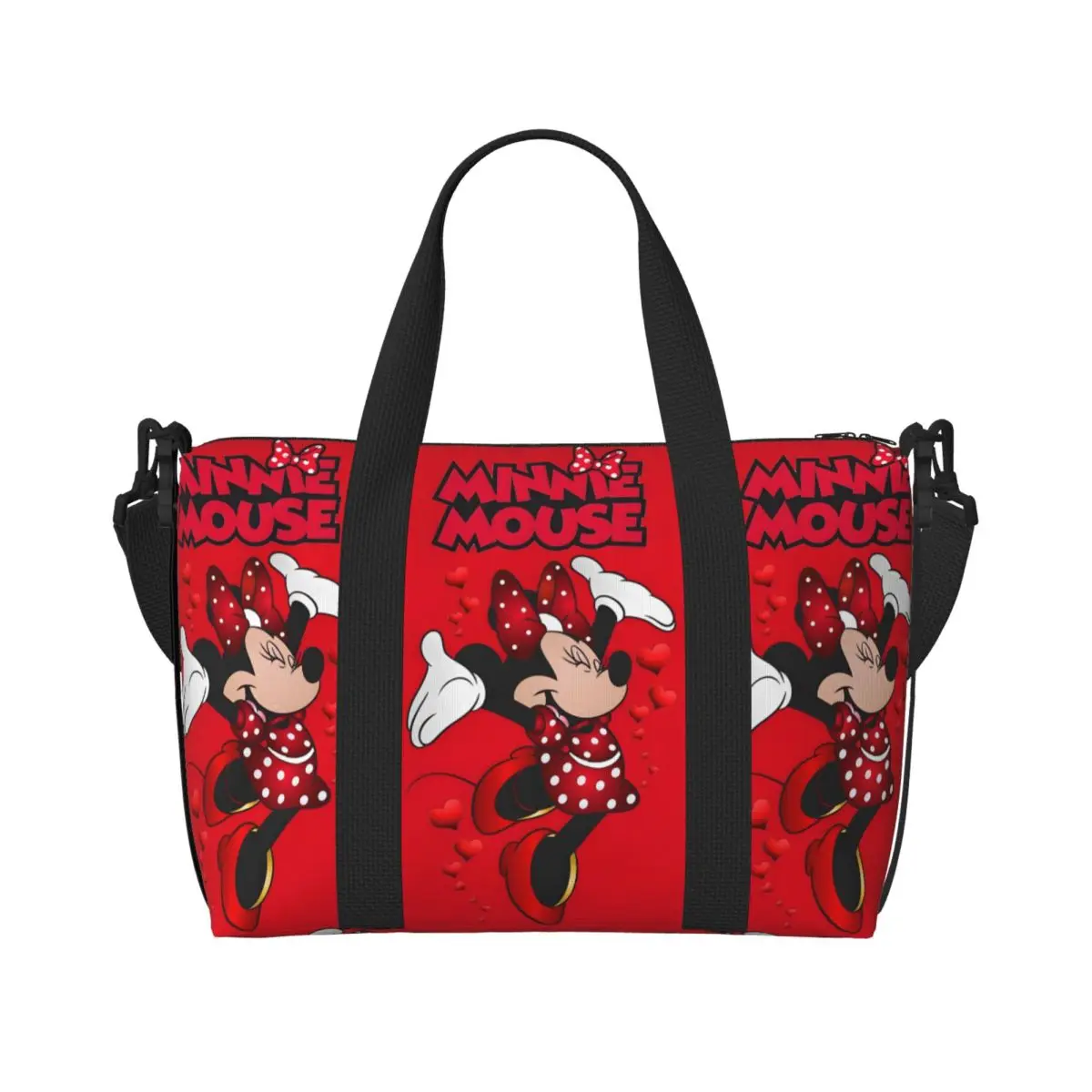 

Custom Diy Cute Cartoon Minnie Character Grocery Shopping Tote Bag Women Large Capacity Beach Gym Travel Bags