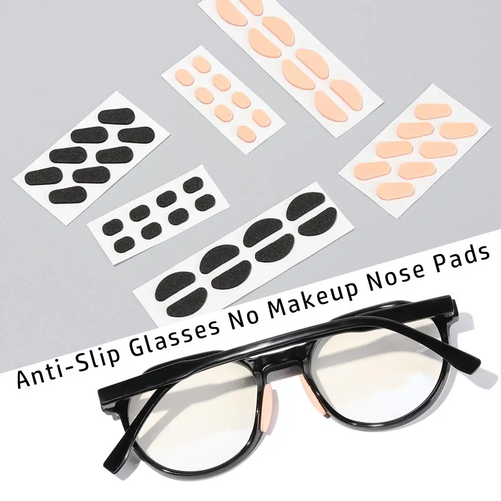 

4 Pairs 1.5mm Adhesive Glasses Holder Without Creasing Eyeglasses Nosepads EVA Nose Pads Non-slip Self-adhesive