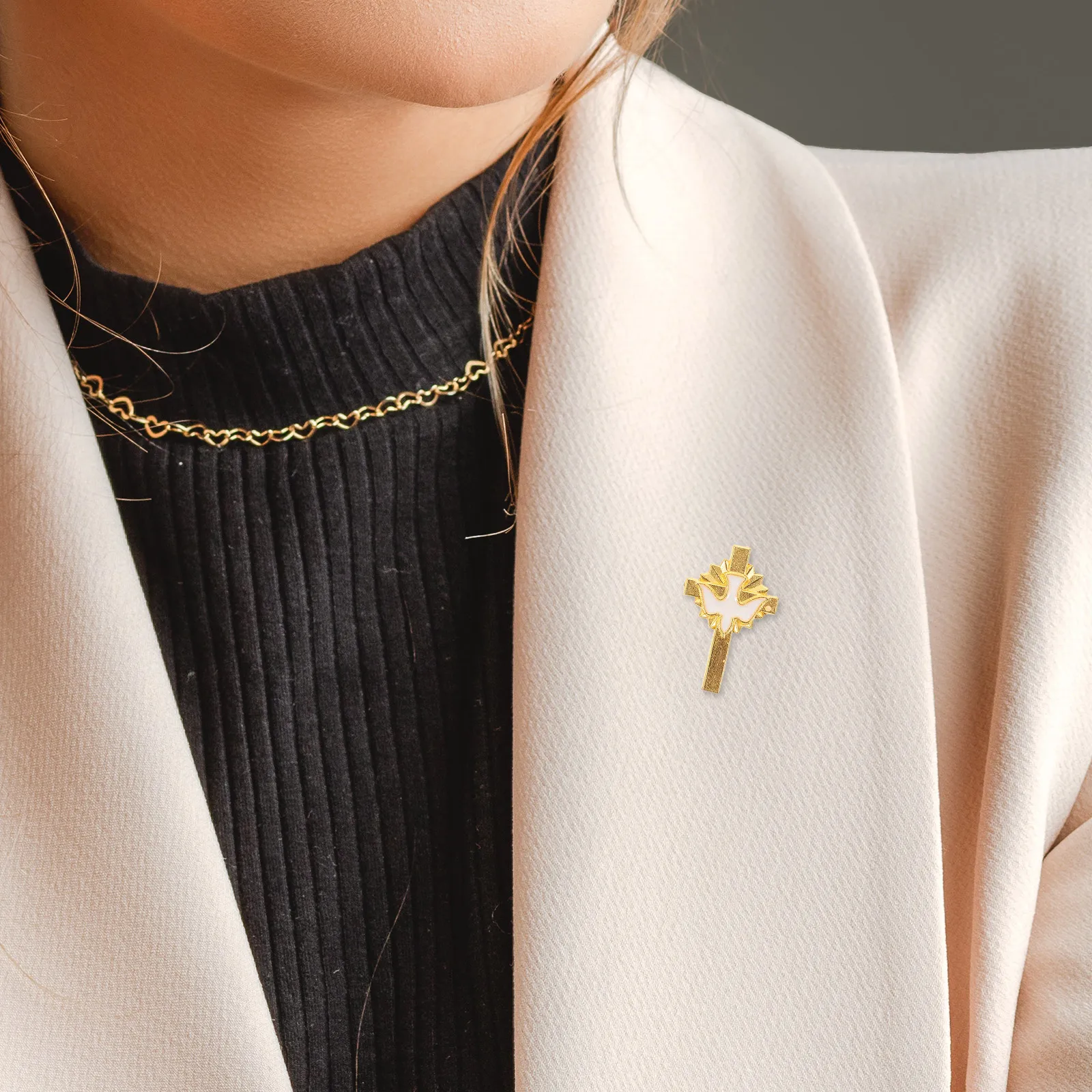 

12 Pcs Peace Dove Brooch Cross Lapel Accessories Backpack Religious Bag Pins Alloy Hat Charm