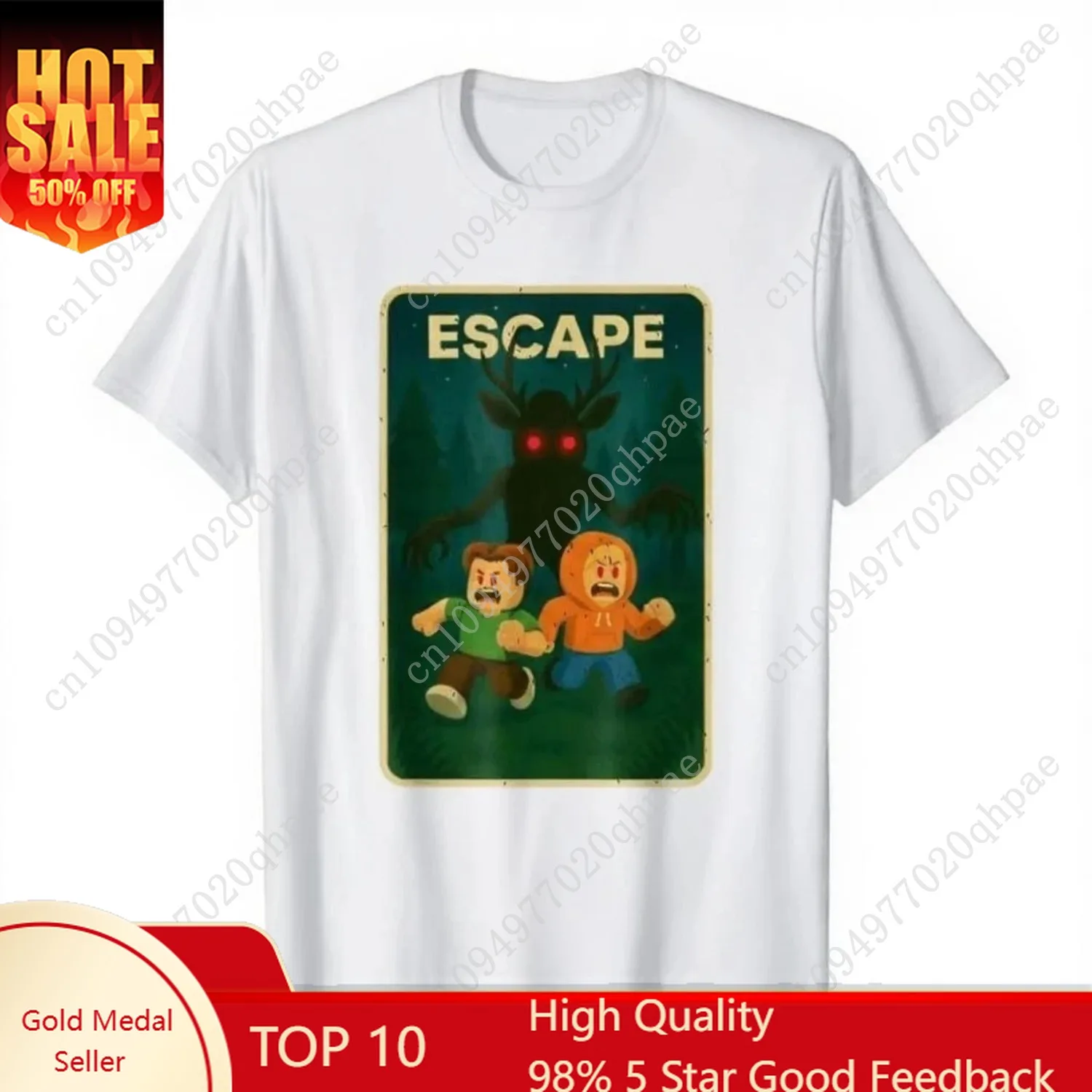 

Run - 99 Nights Halloween Gamer Deer in The Forest Kids Meme T-shirt for Men Women 100% Cotton T Shirts Short Sleeve Tops