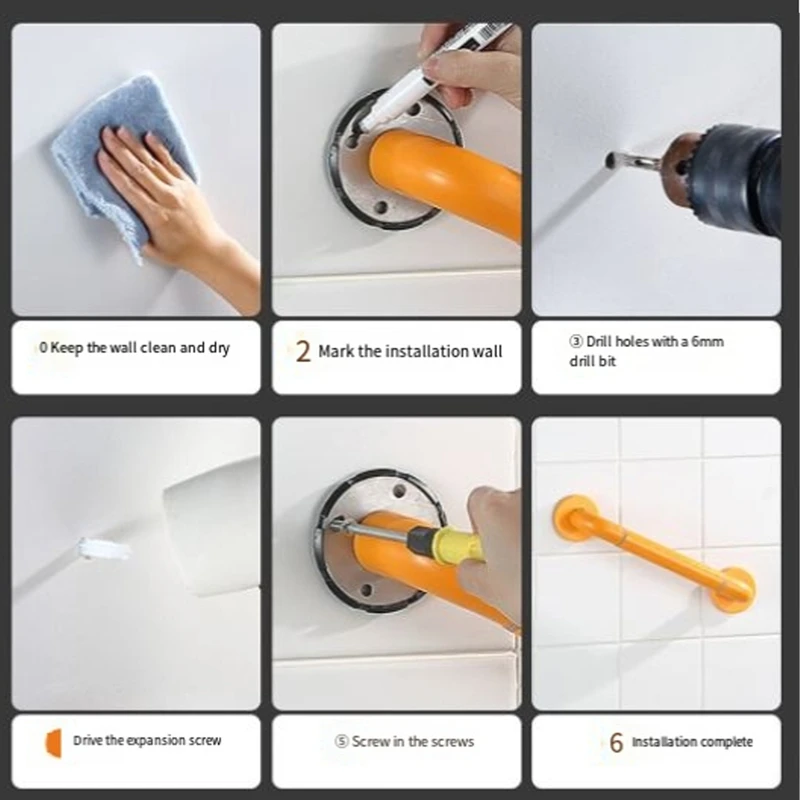 Accoudoir de main courante de toilette antidérapant, poignée anti-chute, adapté aux accessoires ElmainHOAccessrespiration