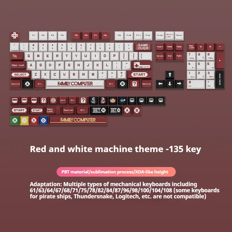 135/131 Keys Pbt Keycap Initial Machine Zero Number Four Eight Eight Number Eva Theme Sublimation Keycap Personality Xda Height