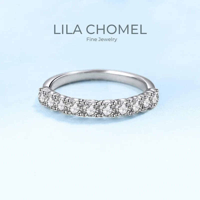 

Girl Friend 18K White Gold Women Wedding Band 0.6/1CT Moissanite Diamond Wife Birthday Gift PT950 Platinum Valentine's Day Rings