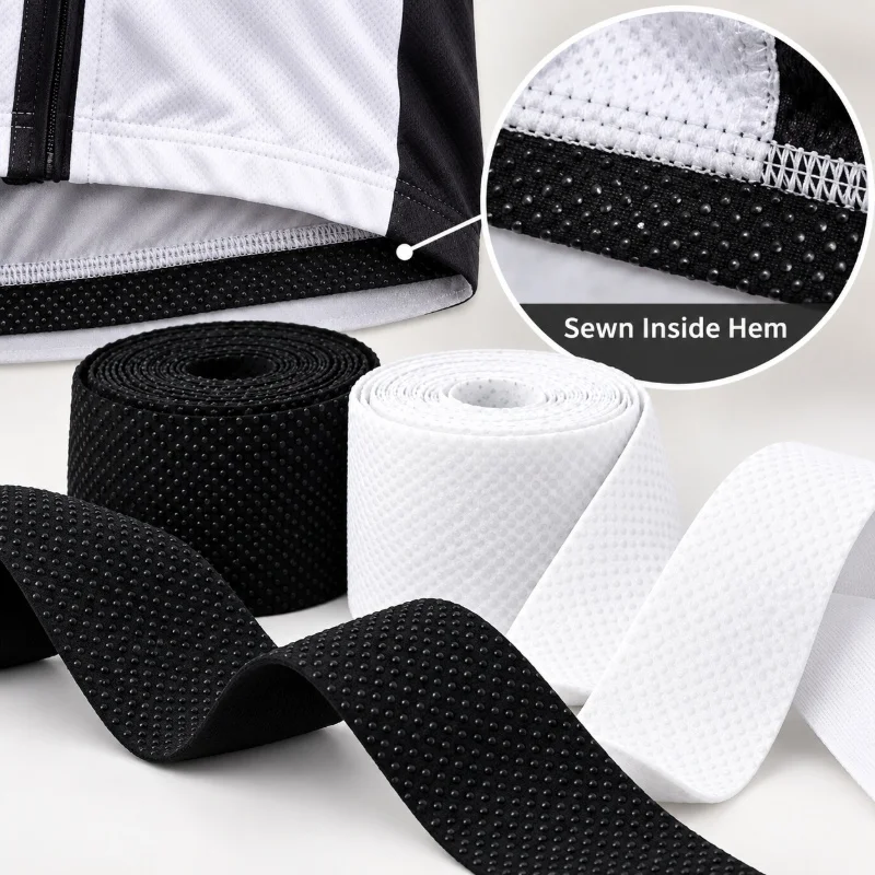1-5Meters 50mm Non-Slip Silicone Elastic Band Grip Webbing for Cycling Jersey Hem Sportswear Waist Sewing Garment Replacement