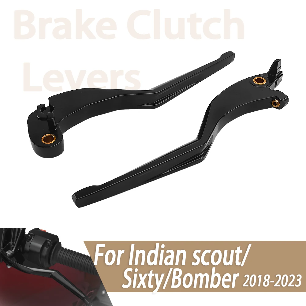 

1 Pair Motorcycle Black Silver Brake Clutch Levers Handlebar Lever For Indian 2018-2023 2022 Scout Sixty Bobber ABS Accessories