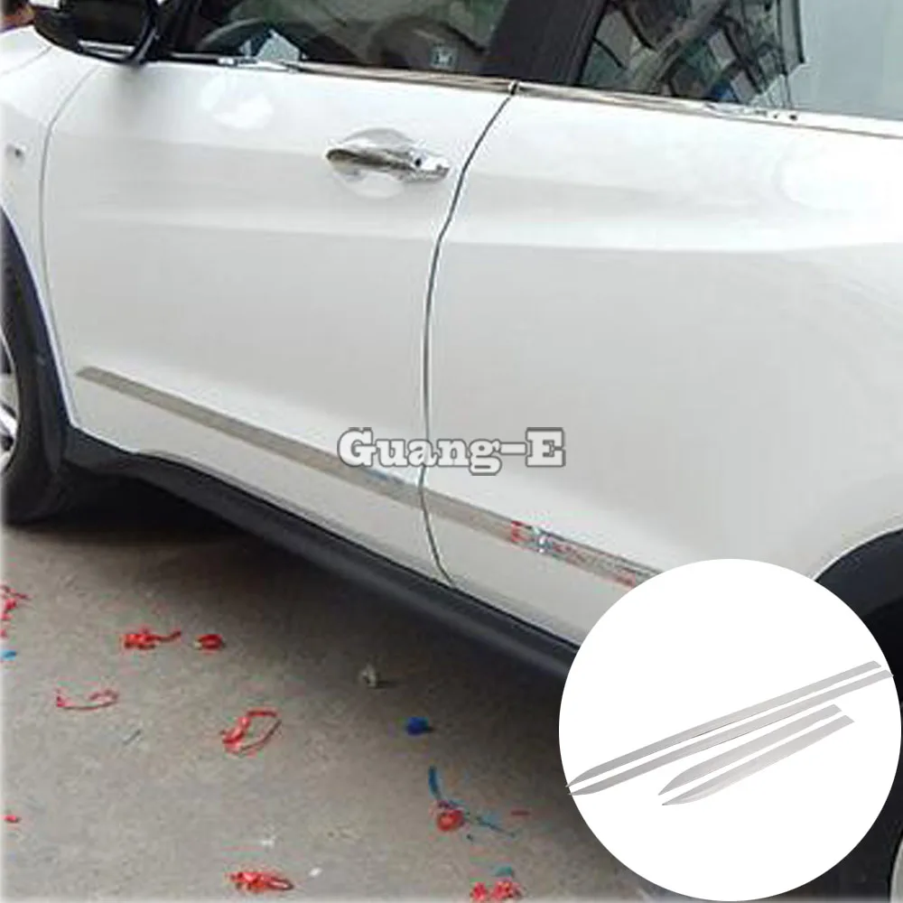 For Honda HRV HR-V Vezel 2019 2020 2021 2022 Car Door Body Trim Strip Molding ABS Chrome/Steel Stream Lamp Panel Bumper 4PCs