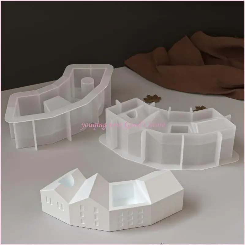 57QA Wiederverwendbare Silikon Haus Form Crafting Werkzeug Für Kerzenhalter Und Dekorative Figur Startseite Dekoration, Der – Detail 5