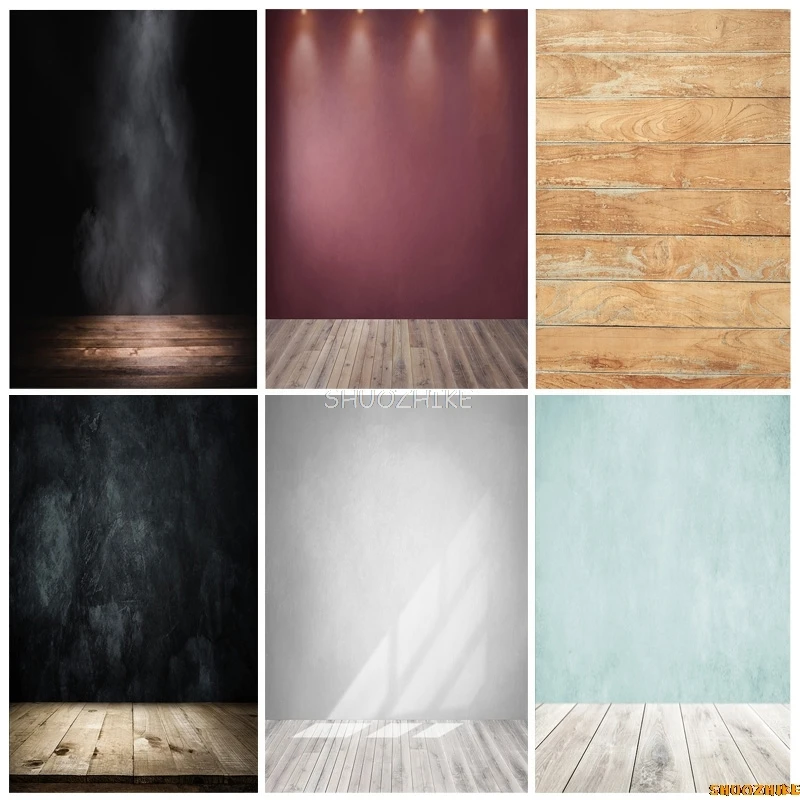 SHUOZHIKE Wood Board Background For Photography Wooden Plank Floor Newborn Baby Backdrops Photocall Photo Studio 21809OBU-06