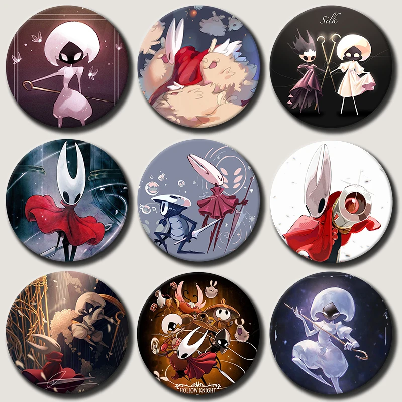 

New Hollow Knight Silk Song Anime Pins Cute Cartoon Metal Brooch Game Jewelry Badge for Backpack Pins Accessories Jewelry Gift