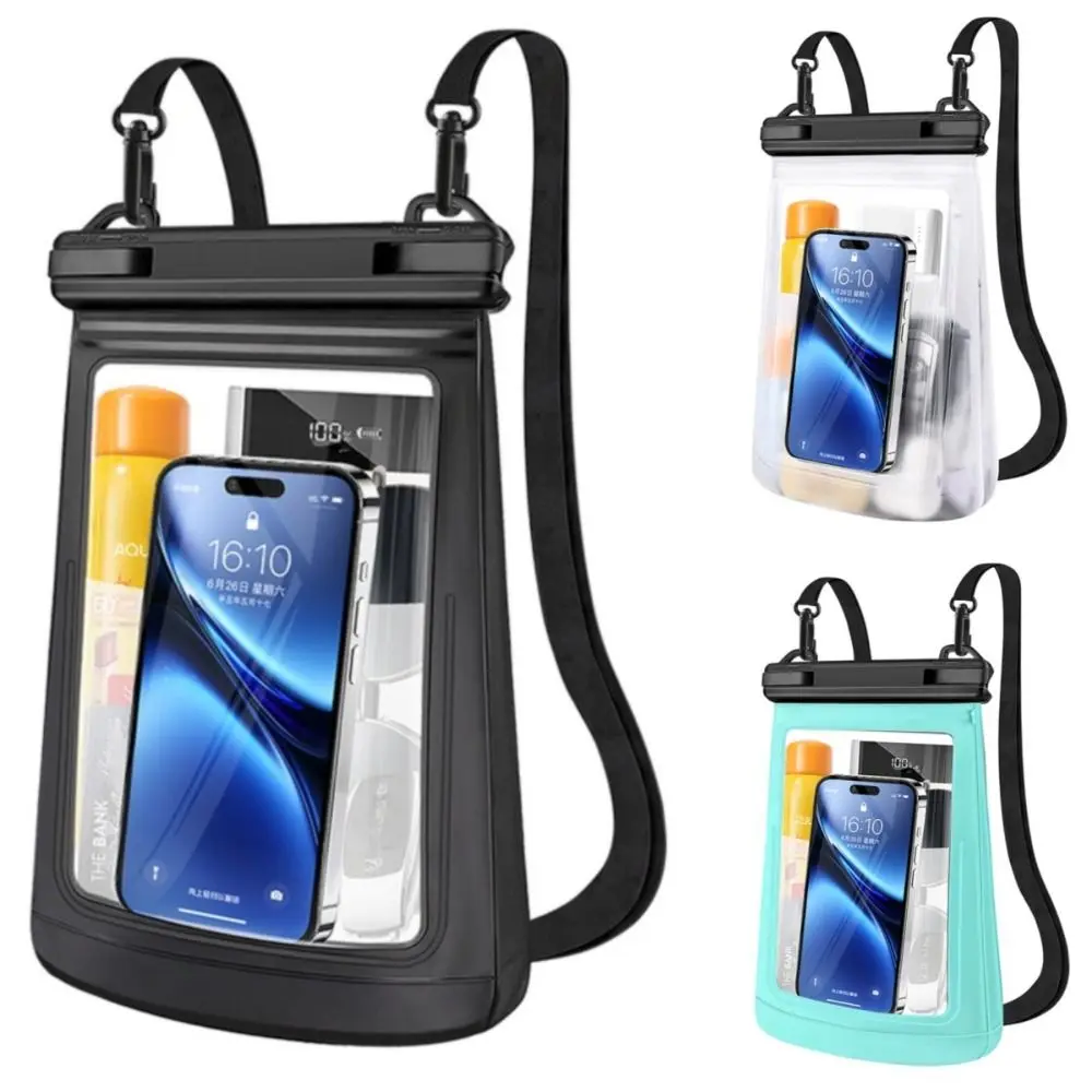 Touchable Screen Waterproof Mobile Phone Bag Transparent IPX8 Waterproof Swimming Storage Bag Universal Crossbody Leakproof