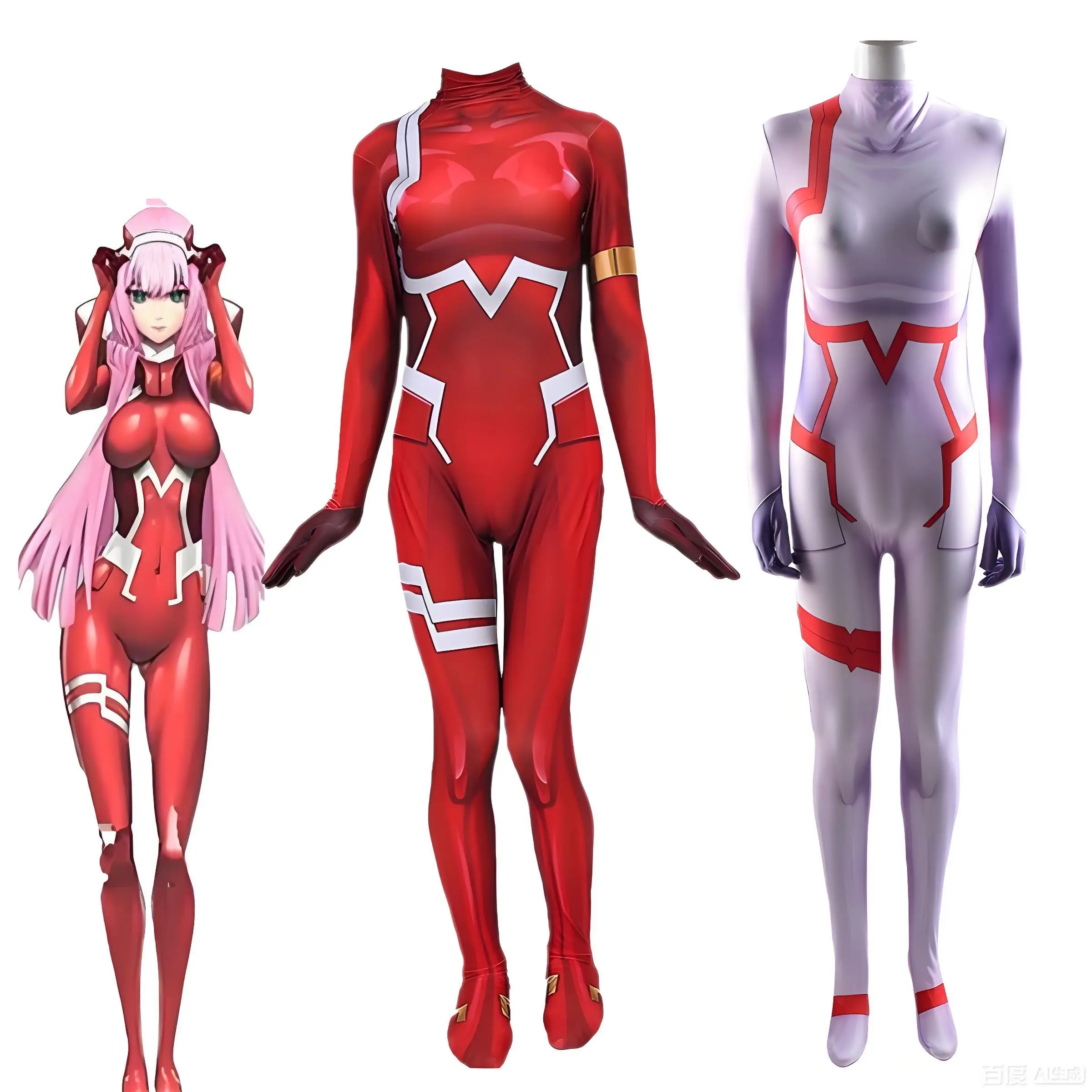 

Anime Darling in the Franxx 02 Jumpsuit Zero Two Tights Bodysuit Women Halloween Party Carnival Costume