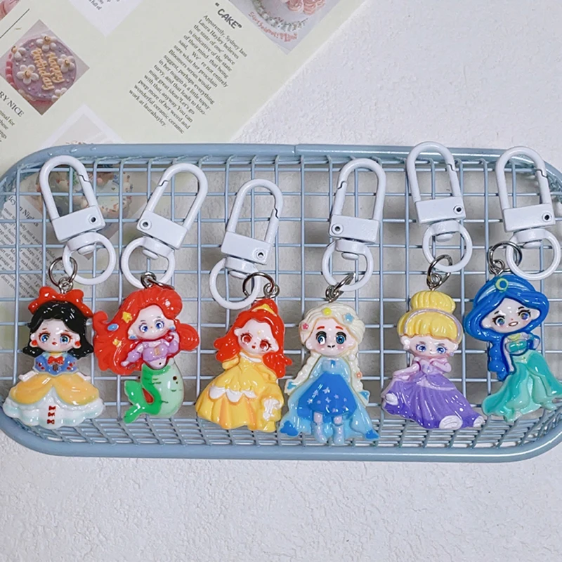 Lieve Schattige Prinses Sleutelhanger Cartoon Zeemeermin Meisje Sleutelhanger Rugzak Opknoping Decoratie Vriend Geschenken