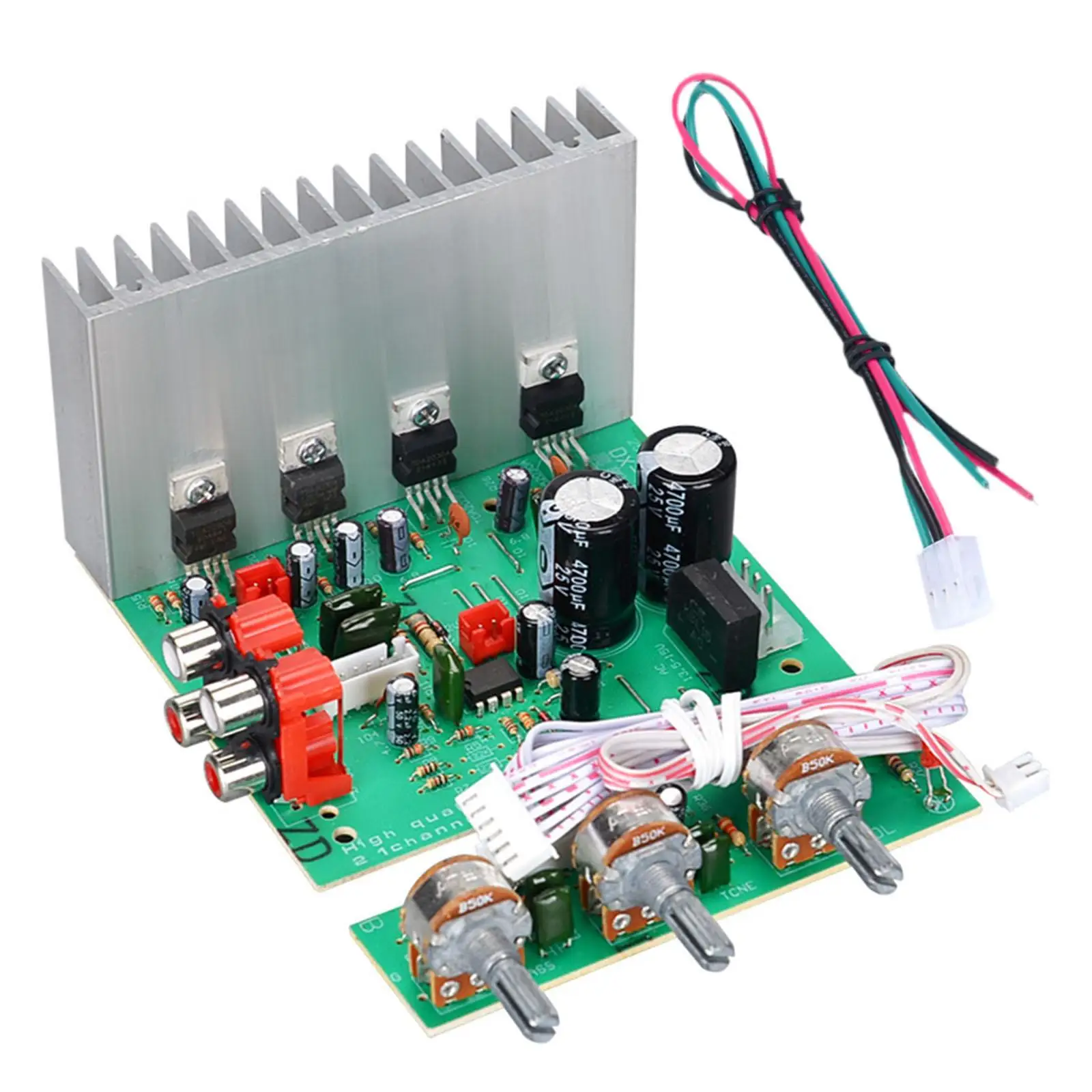 Power Amplifier Board Premium Audio Equipment with Treble and Bass Control with Heat Sink for Sound System Home Theater Speakers