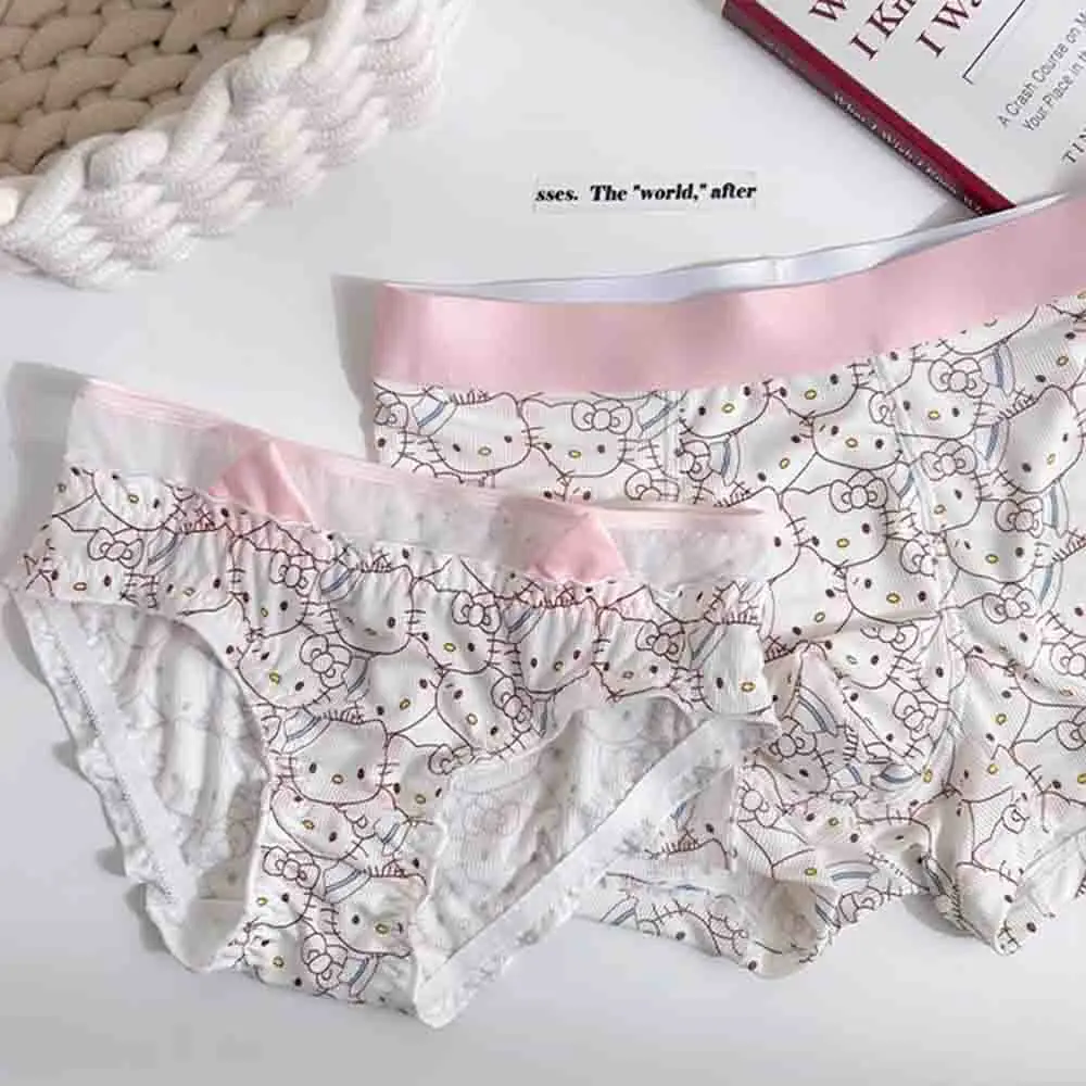 

Hello Kitty Men's and Women's Underwear Sexy Underwear Low Waist Comfortable Couple Fashion Sweet Anime Pants Gift New Product