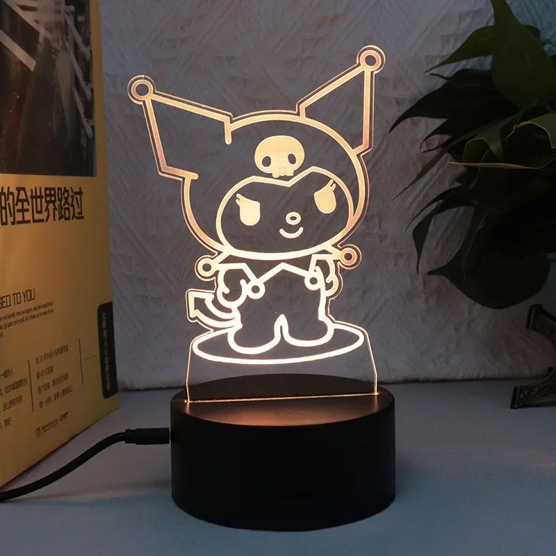 Sanrio Night Light Anime Hello Kitty Melody Kuromi Cinnamoroll LED Light Bedroom Room Decoration Kids Toy Children Birthday Gift