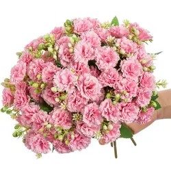 Artificialflower Silk carnation Outdoor Garden festival Wedding bridal bouquet Home vase table DIY gift box scrapbook Decoration