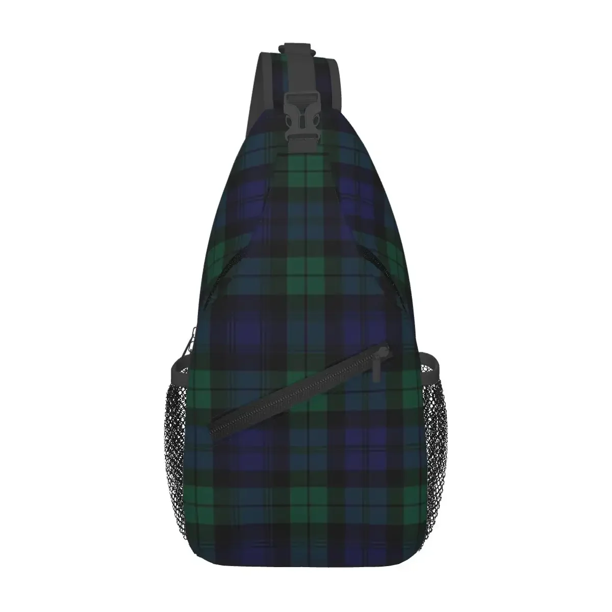 

Blackwatch Tartan Modern Cute Blue And Green Plaid Chest Bag Men Sling Crossbody Backpack Chest Bag Hiking Daypack Shoulder Bag
