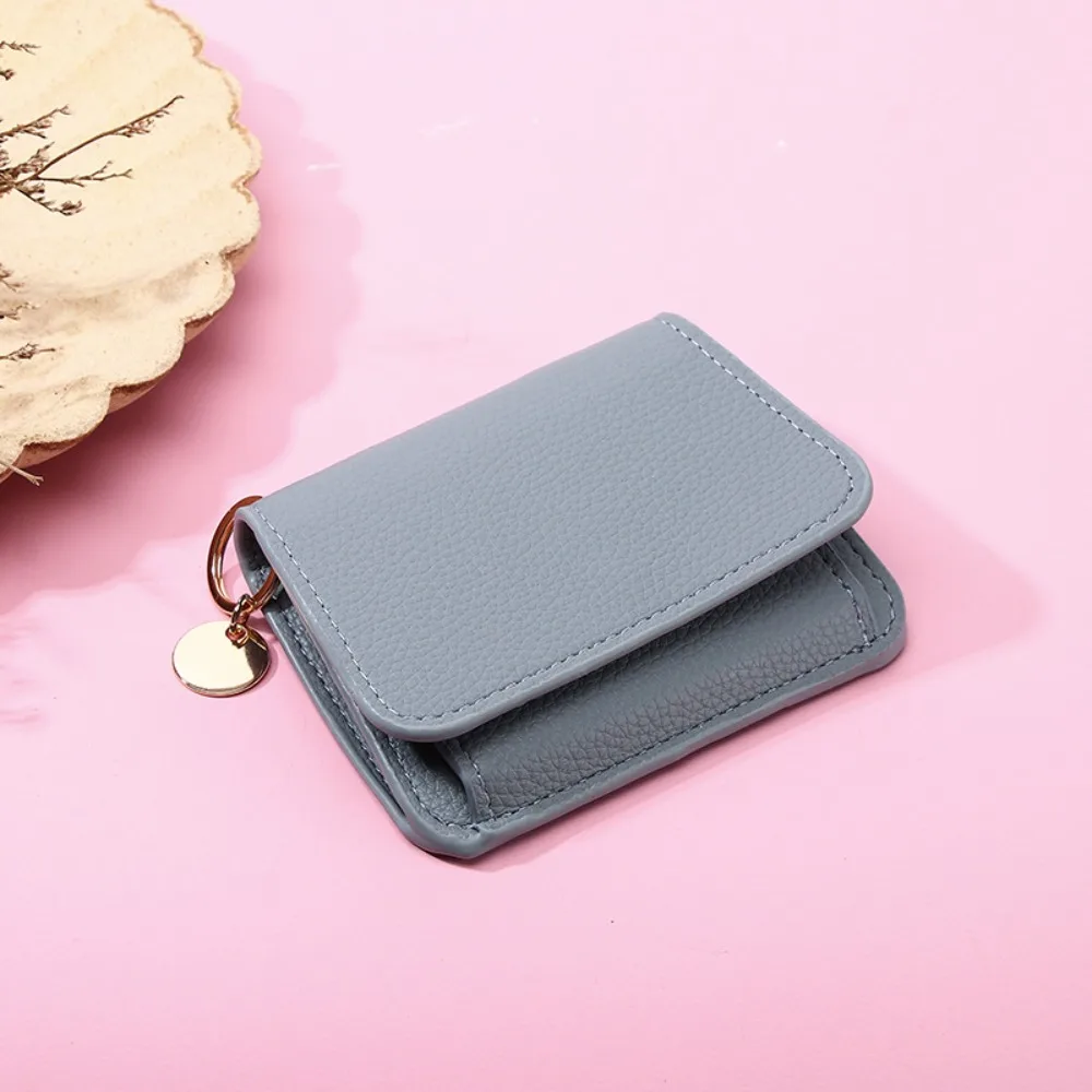 المحمولة الكورية نمط المرأة المحفظة محفظة حامل بطاقة بولي Leather حامل بطاقة جلدية سستة قصيرة مخلب حافظة للبطاقات الرجال