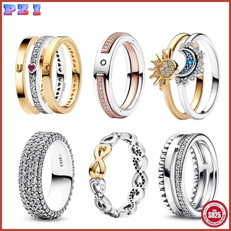 

2025 new fashion Sun and Moon Folding ring suitable for women's high class exquisite charm jewelry gift jewelry wholesale