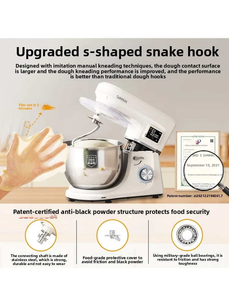 Kitchen appliance food processor fully automatic dough mixer for kneading and fermentation