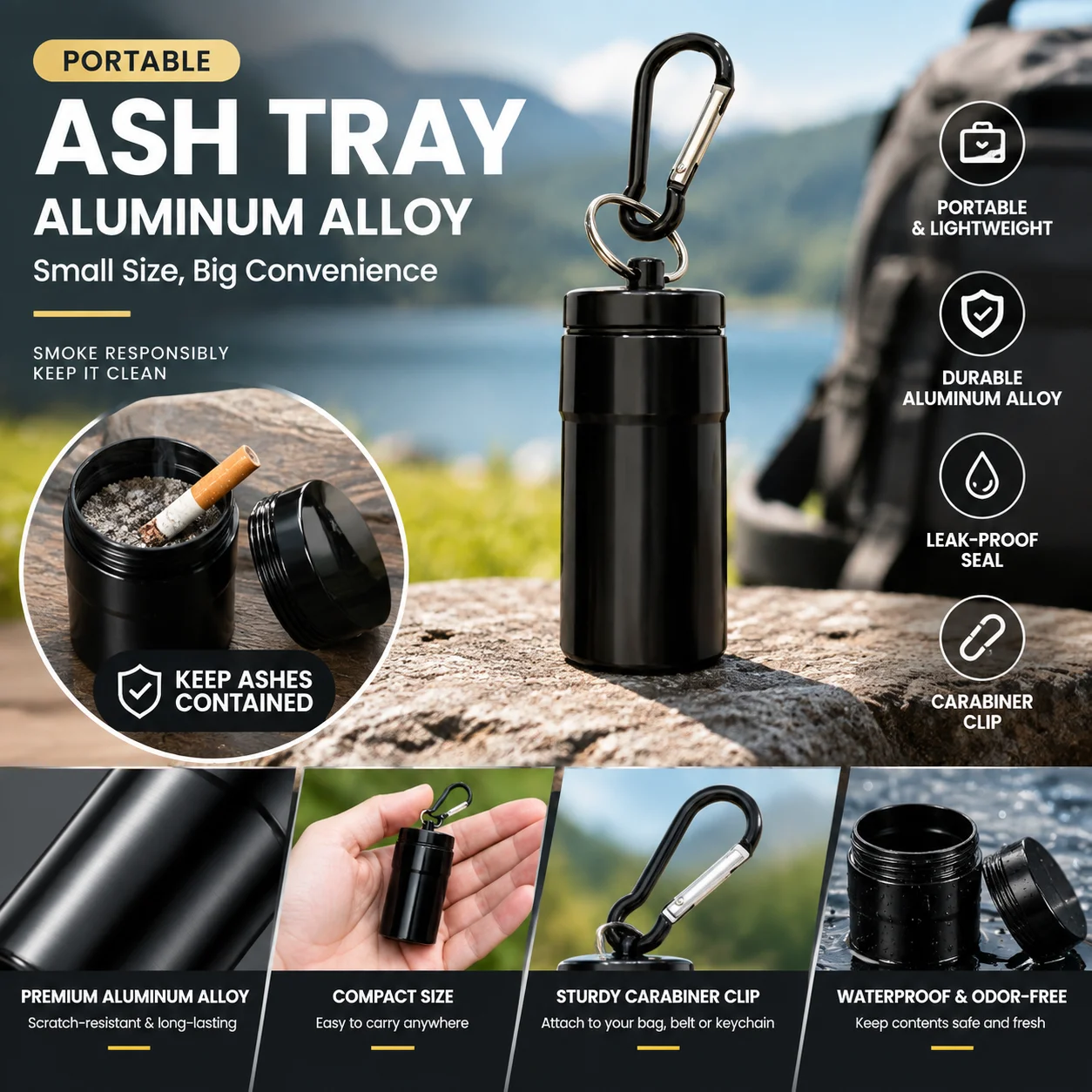 Round Aluminum Storage Box Water-Resistant Sealed Metal Tin Canister With Lid For Earplugs Jewelry Camping Travel Gift