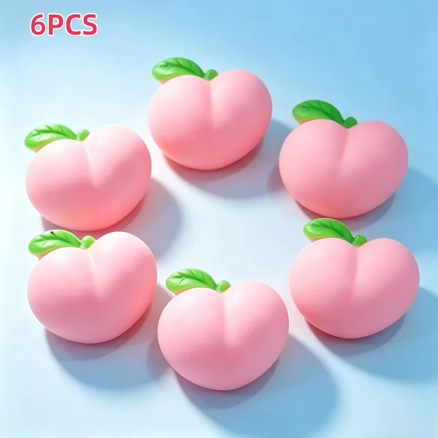

6pcs fruit-shaped squeeze toys for casual relaxation soft texture small gifts
