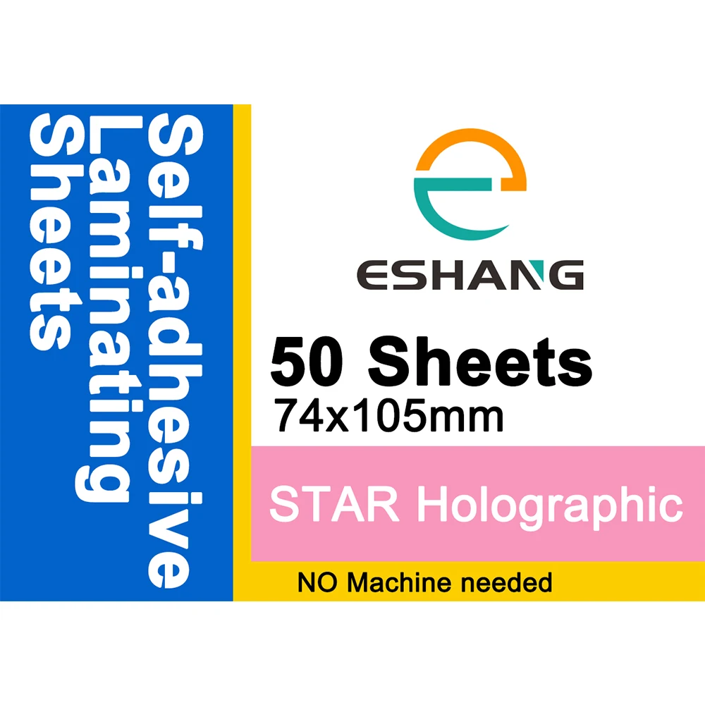 Star Holographic Sticker Paper - Self-Adhesive Star Overlay Laminating Sheets No Machine Needed for Creative Projects