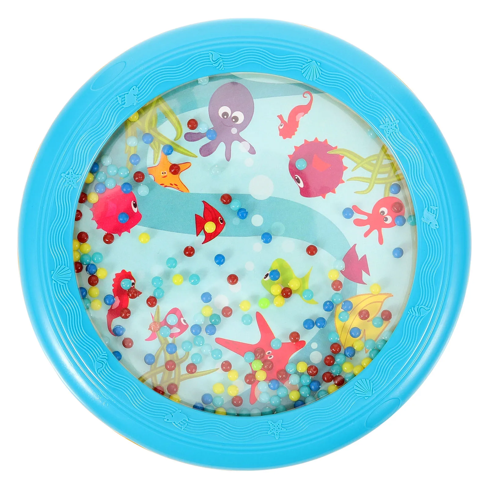 

Round Ocean Drums Kids Musical Instrument Educational Toys Plastic Beads Sound Wave Tambourines Percussion Musical Instruments