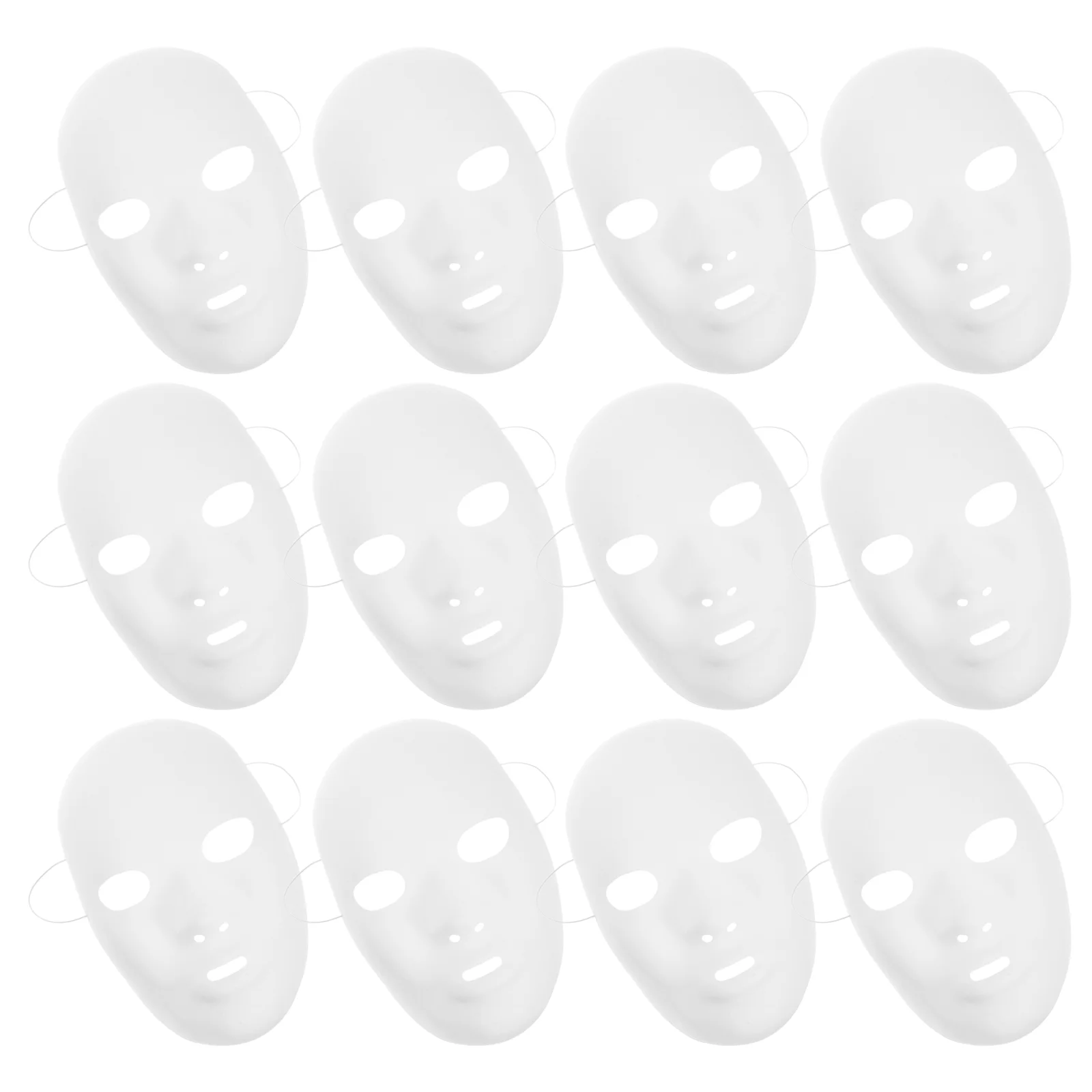 

12pcs Female Full Face Halloween Costumes DIY Blank Painting Mask Halloween Hip-Hop Dance Ghost Cosplay Fancy Dress Masquerade P