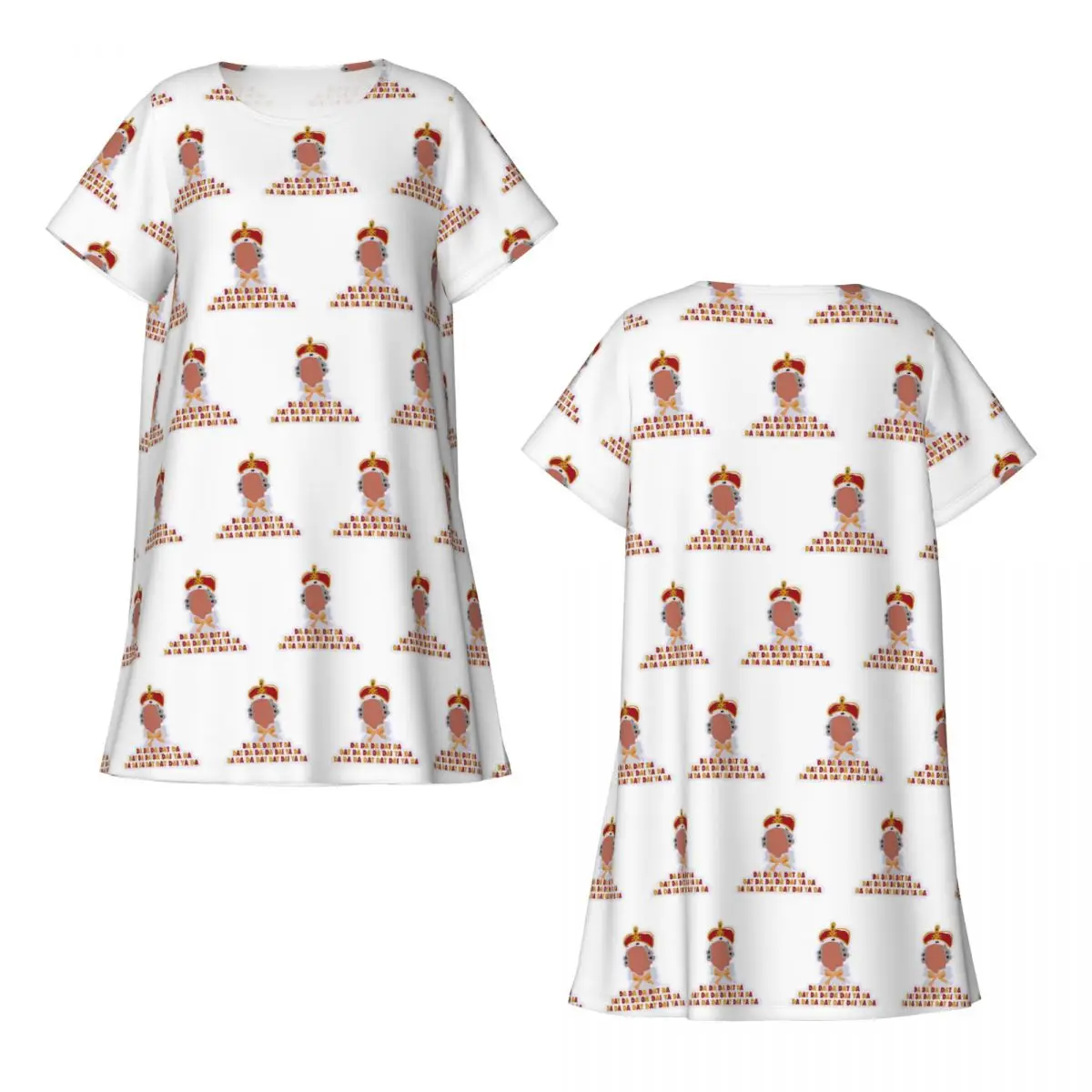 Custom Hamilton King Georg Short Sleeves Nightdress For Sleeping Sleepshirts Women Short Sleeve Nightgowns Loose Pajama Dress