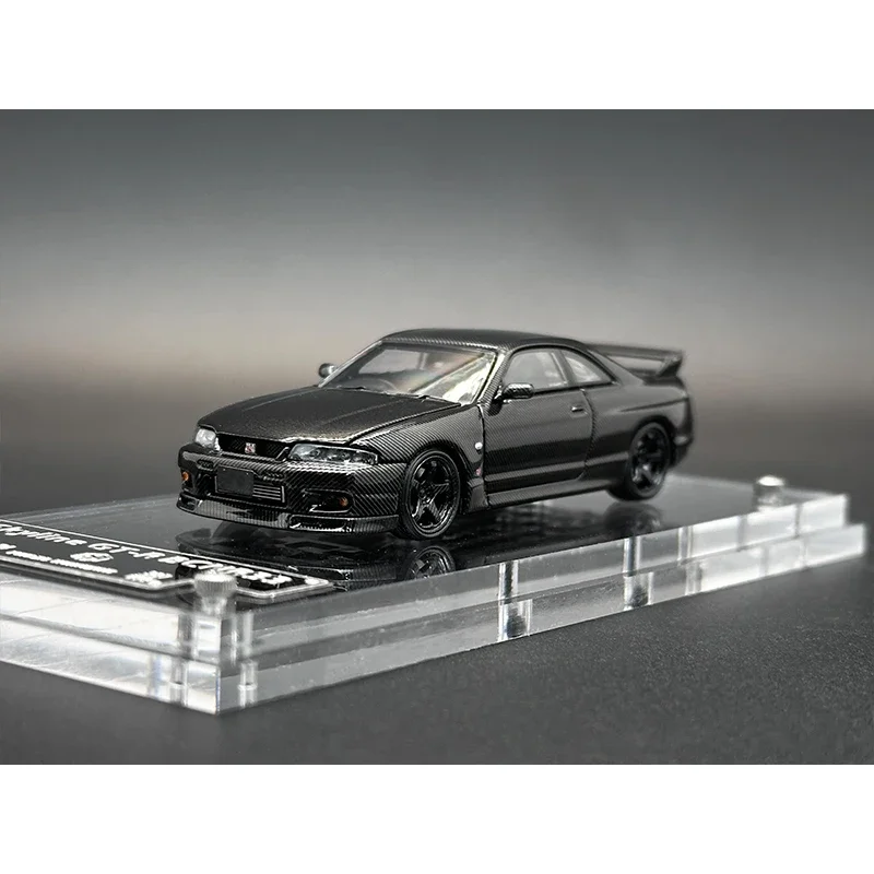 FH 1:64 Skyline GTR R33 BCNR33 Carbon Black Diecast Diorama Car Model Collection Miniature Toys Focal Horizon