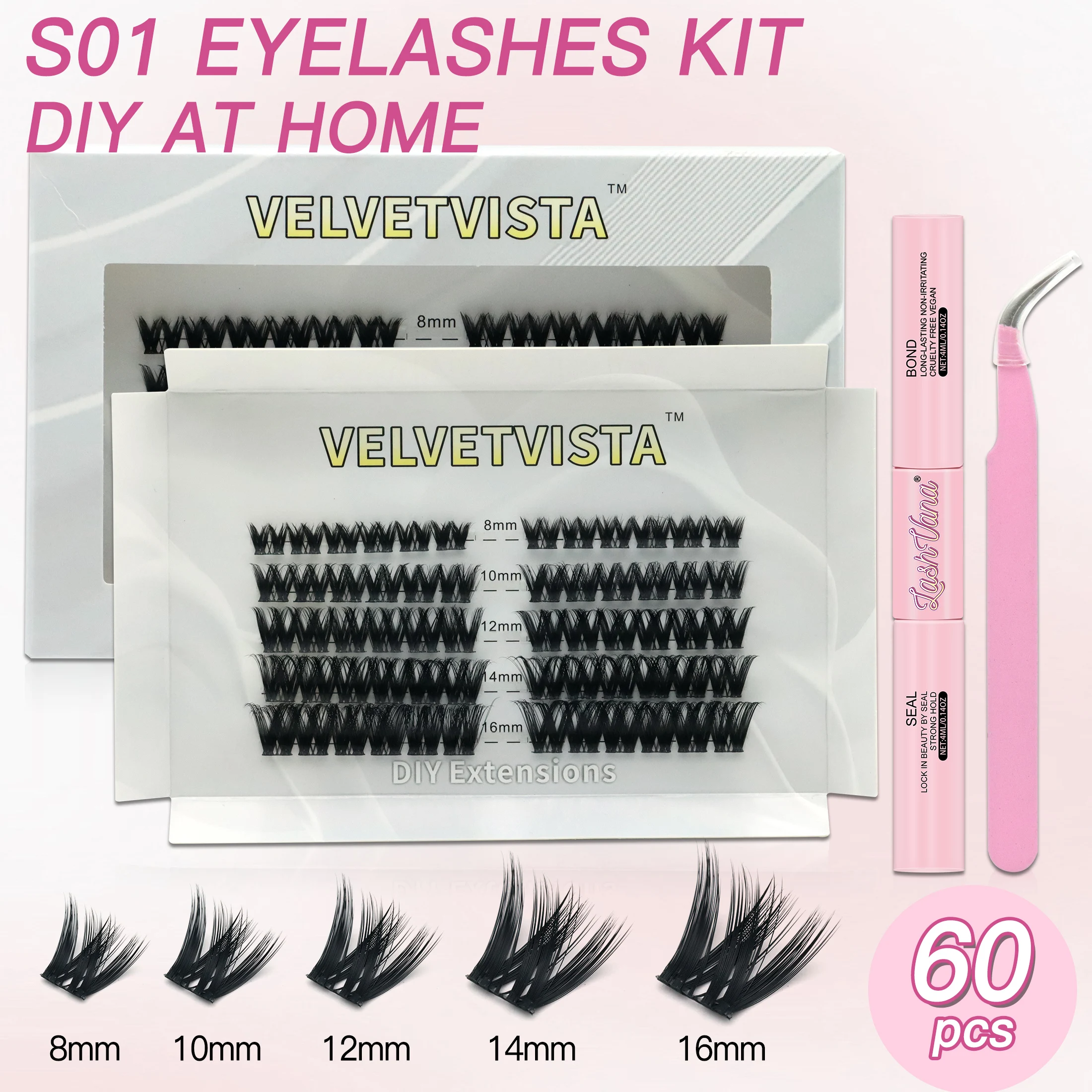 مجموعات الرموش رمش ملحقات كيت DIY ماكياج مجموعة لاش بوند وختم مزيل الصمغ رمش قضيب #1