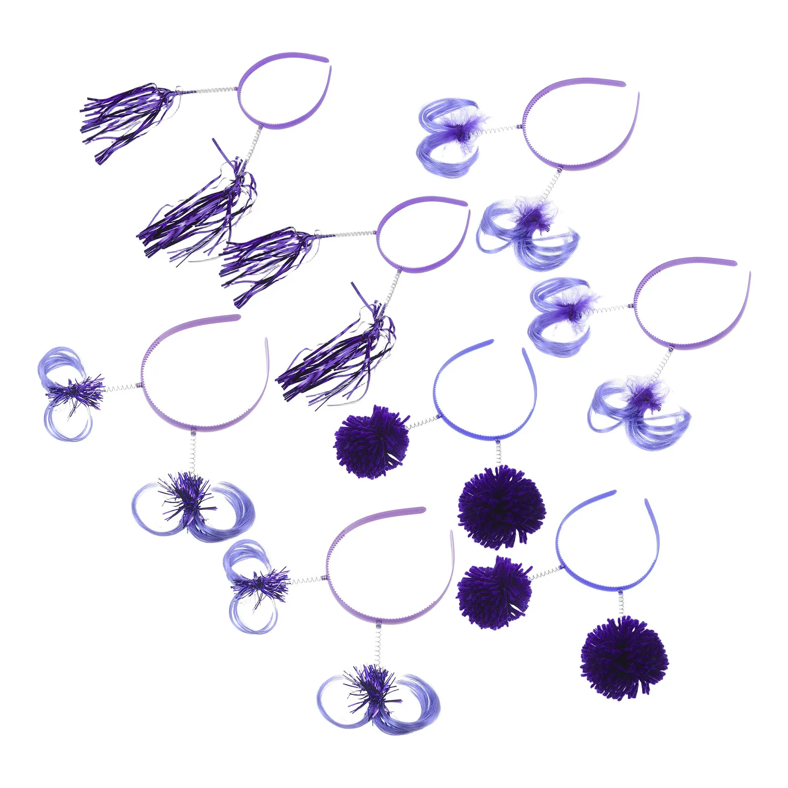 

8Pcs Glitter Pom Pom Spring Antenna Headbands Party Costume Headwear Birthday Carnival Photo Booth Graduation Rave Festival