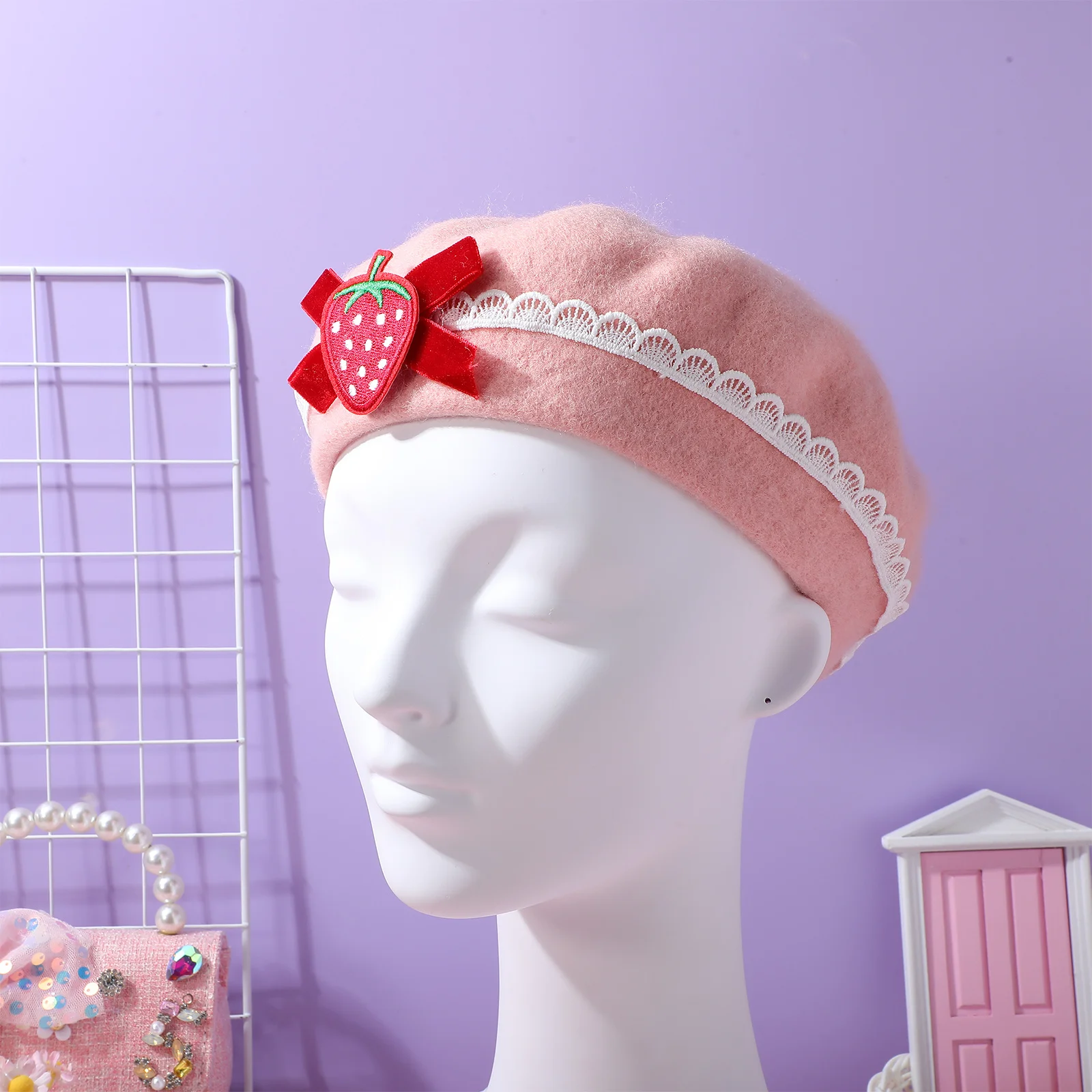 

Fashionable Sweet Bowknot Beret Hat Women Elegant Delicate Outdoor Warm Hat Trendy Female Fashion Accessory Cute Headwear Design