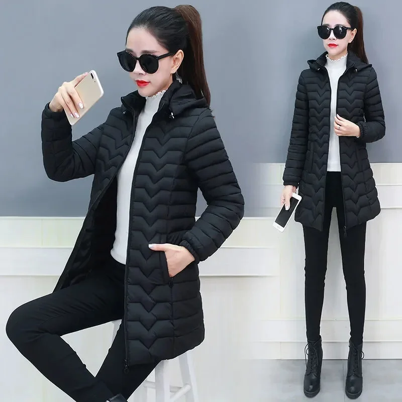 Women\'s Winter Jacket 2024 New Long Parkas Thick Warm Snow Coats Female Hooded Cotton Padded Parka Jacket for Woman Coat