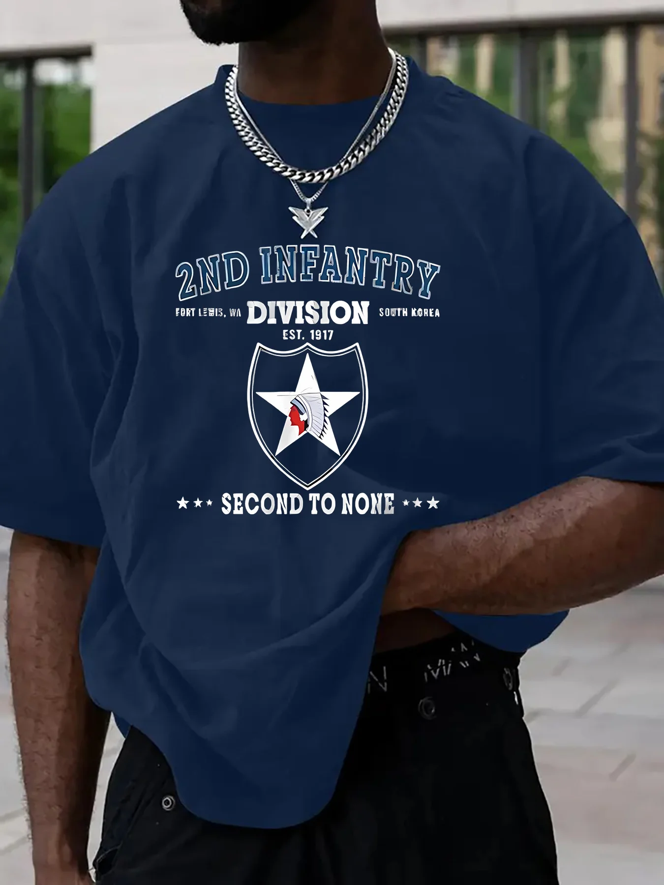 US Army 2nd Infantry Division T-Shirt 100% Cotton O-Neck Short Sleeve Summer Casual Mens T-shirt Streetwear
