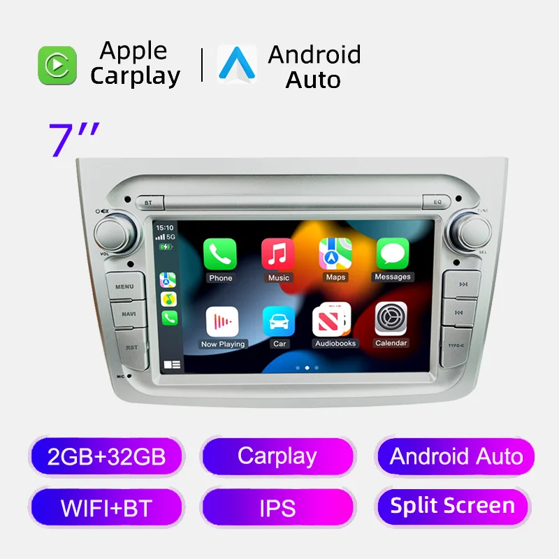 Apple Carplay autoradio voor Alfa Romeo Mito 2008-2013 Android 13 FM RDS GPS navigatie Wifi 4G LTE IPS touchscreen multimedia