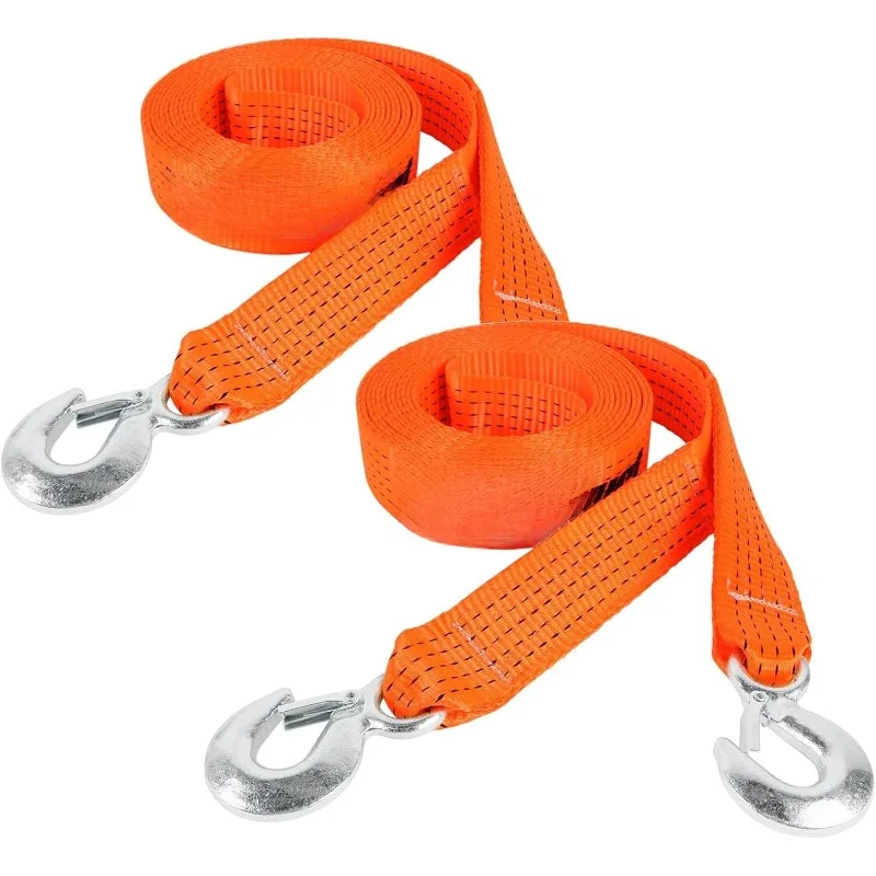 

Heavy Duty Tow Straps with Hooks 2 x 20 ft,20000 lbs Nylon Kinetic Recovery Rope Kit for Vehicles Trip Acessories,Towing Cable f