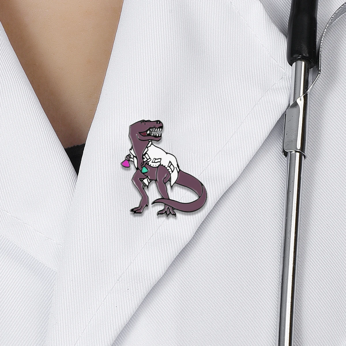 Harong Funny Science Lab Enamel Lapel Pins Chemistry Biology Brooch Lanyard Bag Coat Badge Accessories Gifts for Chemist Student