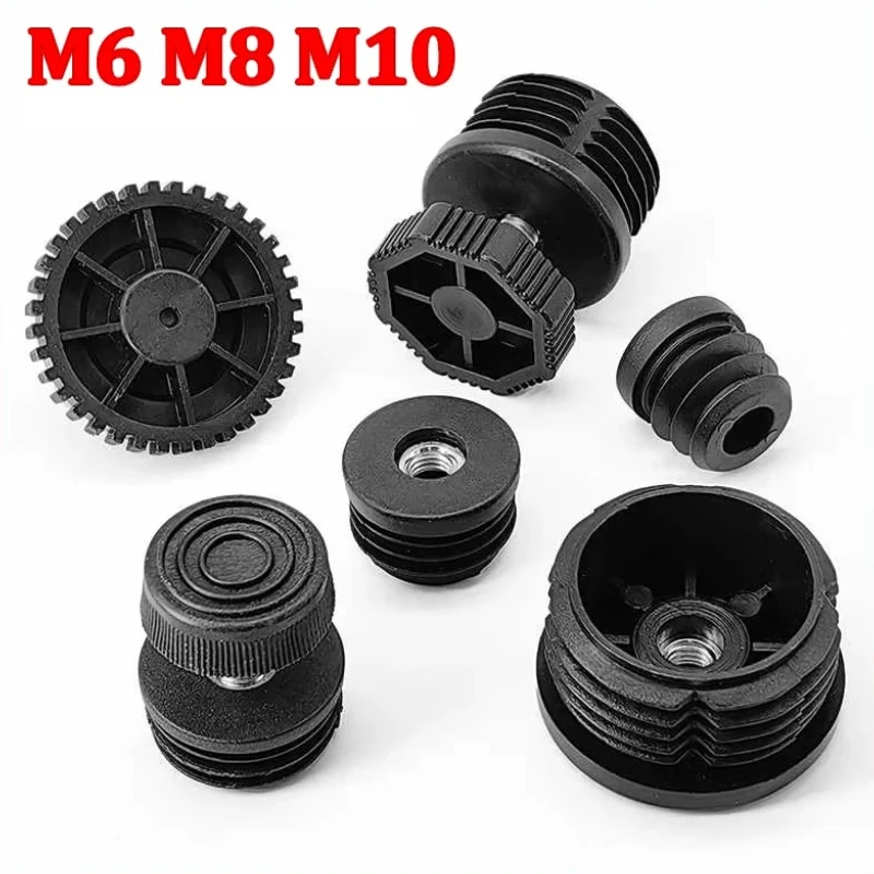 Piedini per gambe della sedia di livellamento regolabili M6 M8 M10 Tappetino per mobili Base a vite Protezione per pavimento dell'armadio Tappetino antiscivolo Tappo per tubo dado