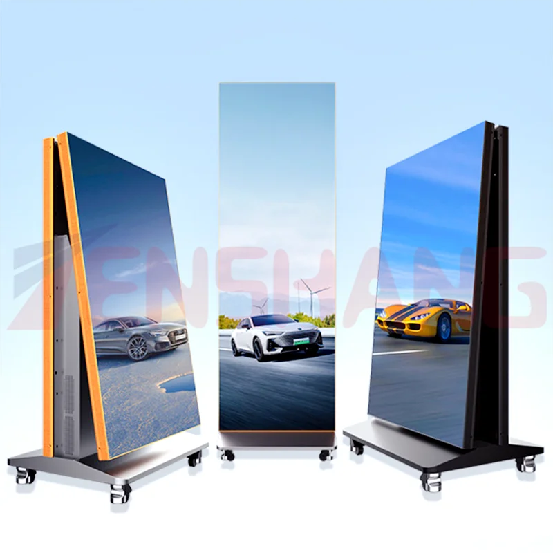 3840 هرتز المحمول المنقولة الإعلان الجدار الشنق رفع رقيقة جدا الذكية على الوجهين عرض طوي شاشة ملصق Led #4