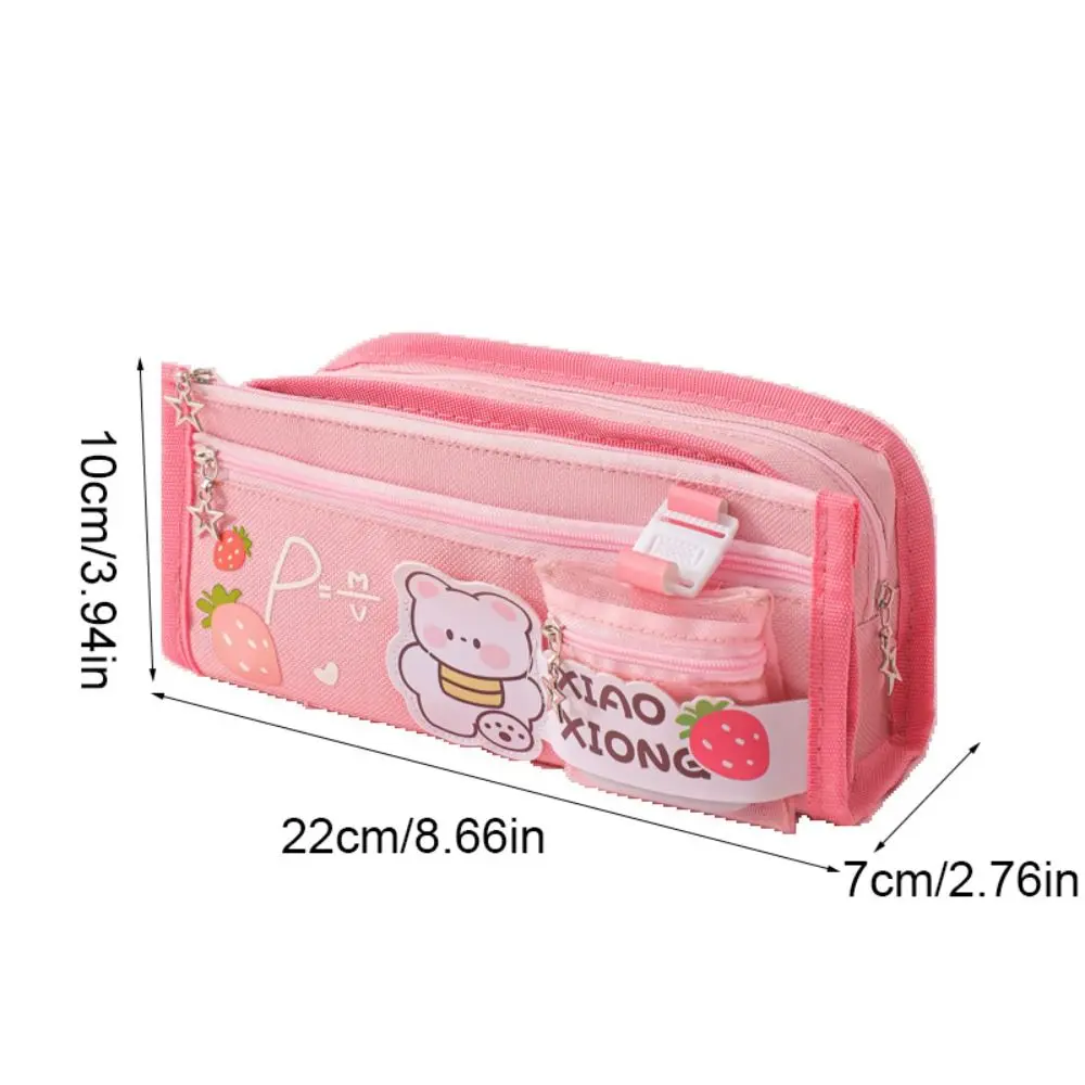 Panda capivara lápis caso urso grande capacidade dos desenhos animados caneta bolsa caixa de armazenamento com zíper saco de armazenamento de papelaria material escolar