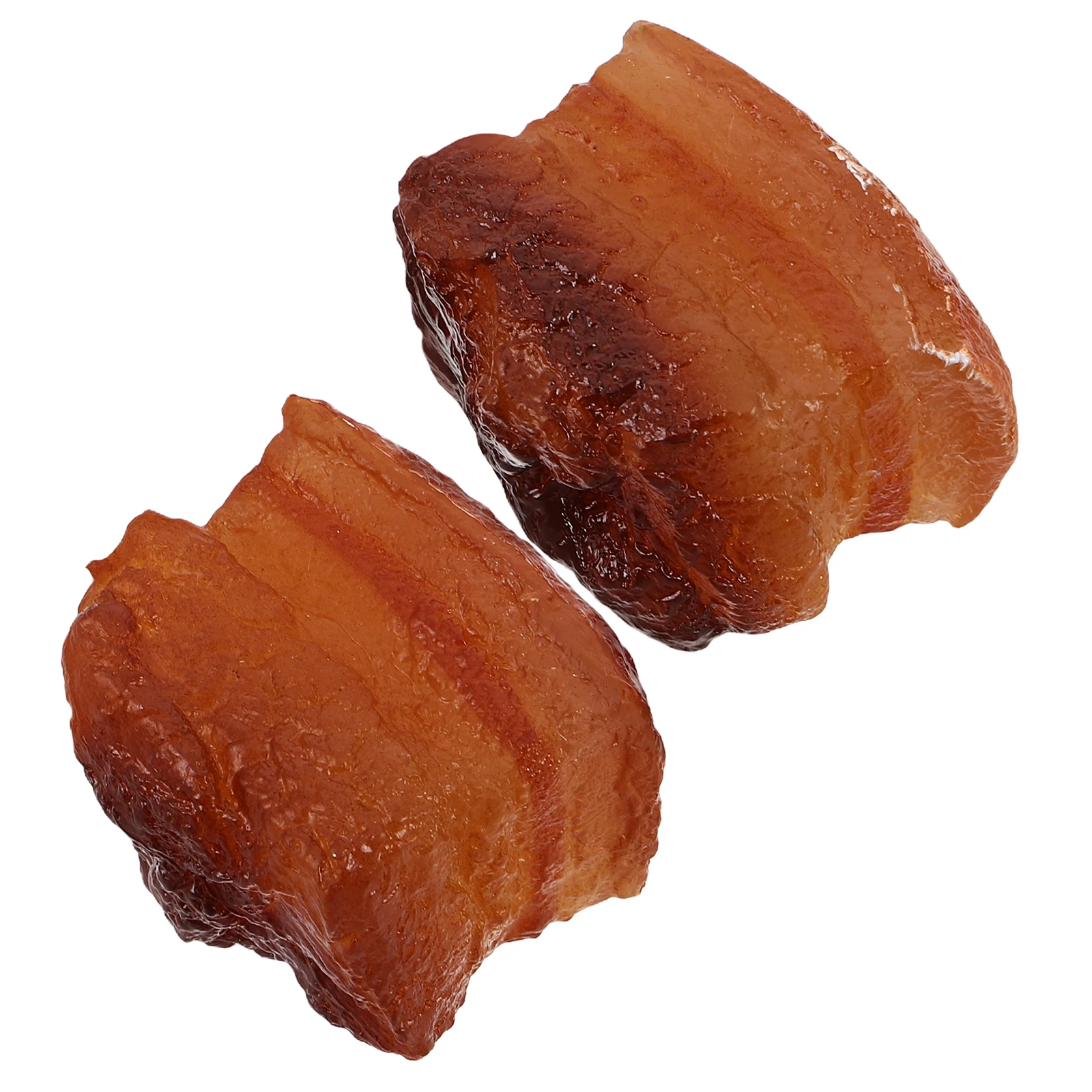 

2PCS Simulated Red-cooked Pork Model Imitated Braised Pork Photographing Props Creative Braised Pork Photo Accessories for Store