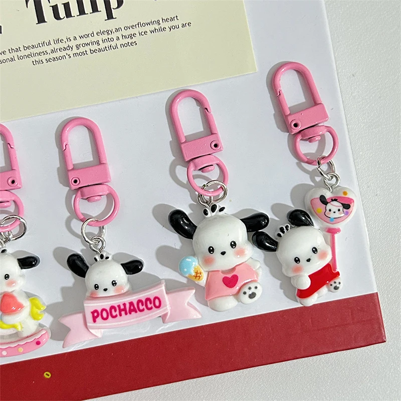 LLavero de Pochacco de dibujos animados para mujer y niña, colgante bonito y divertido, accesorios de decoración para bolso, regalos