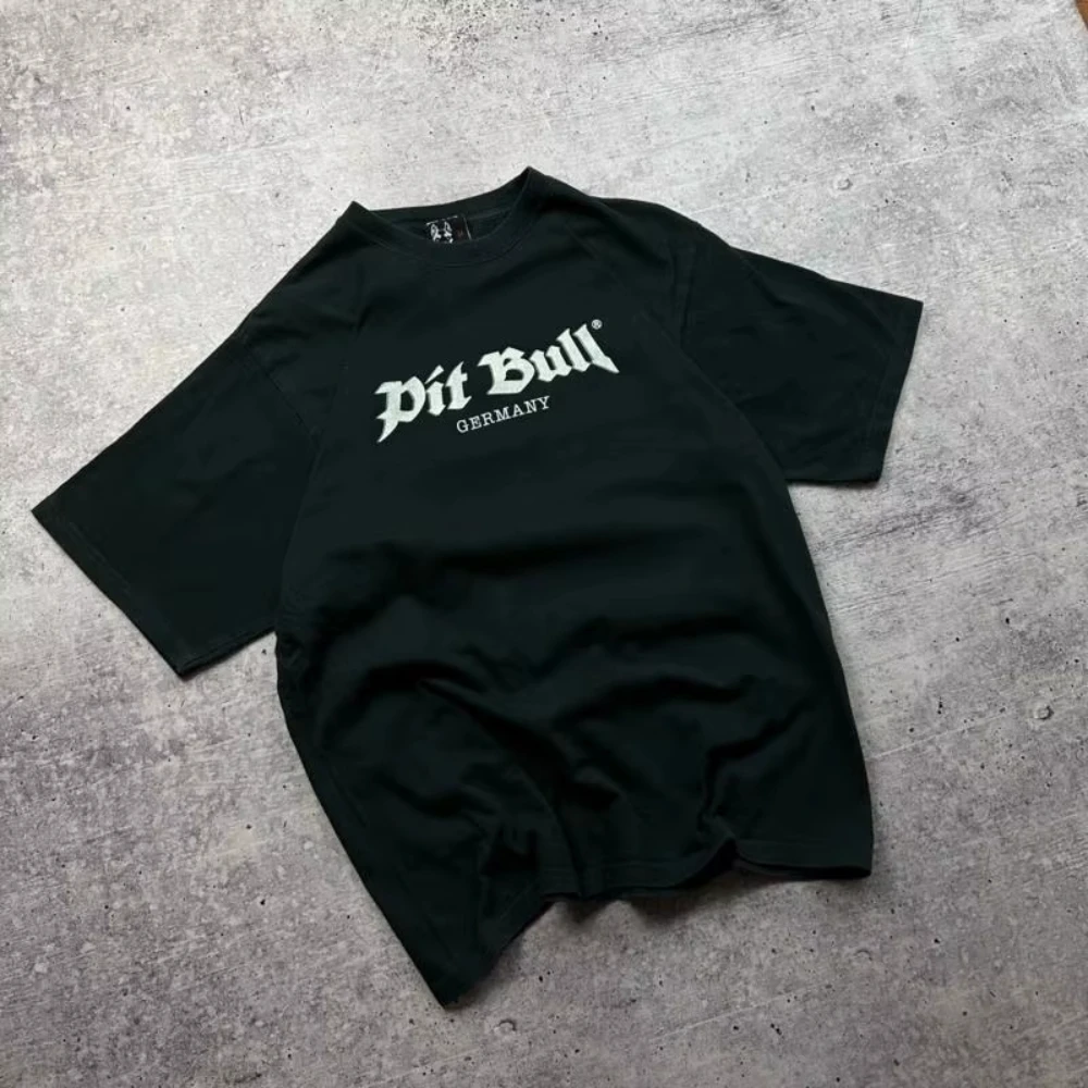 Vintage Pitbull Rap T Shirt Black Big Center Logo Hip Hop Style Graphic T Shirts Mens T Shirts Vintage T Shirt