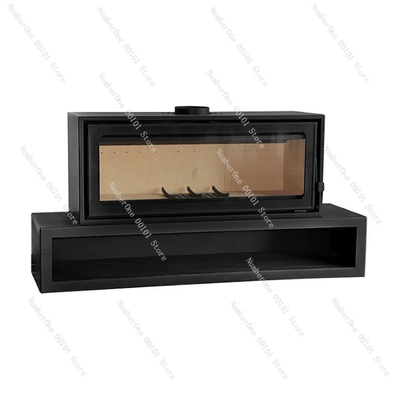 European Wood-Burning Fireplace Heater,Real Fire Household Stove,High-Carbon Steel Built-In Heating Unit Villa Cabin Decoration