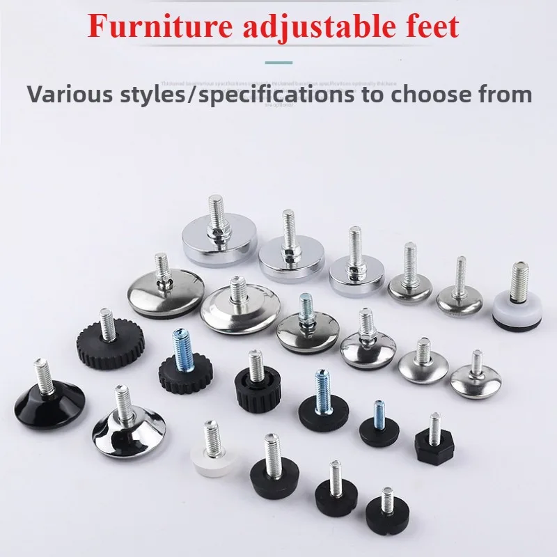 Leveling Foot Base, M6, M8, M10, Screw Height Adjustable, Dia 21mm, 24mm, 27mm, 30mm, 36mm,40mm,2 Pcs, 4 Pcs, 8 Pcs