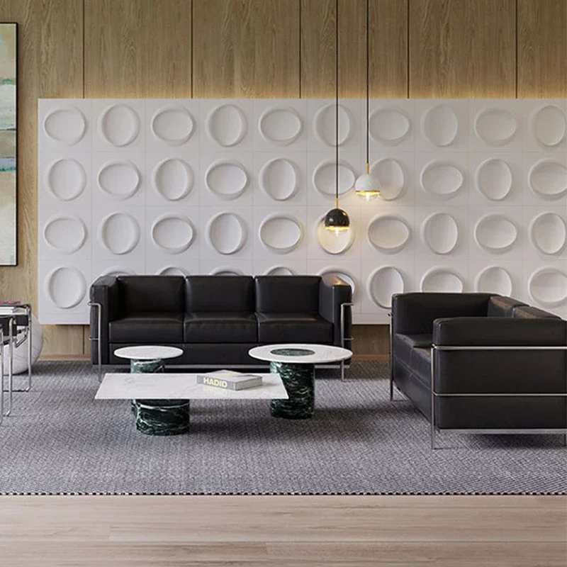 

-Итальянский классический диван для приема дома и отеля, минималистичный кожаный набор для гостиной, квартиры с губчатым наполнением