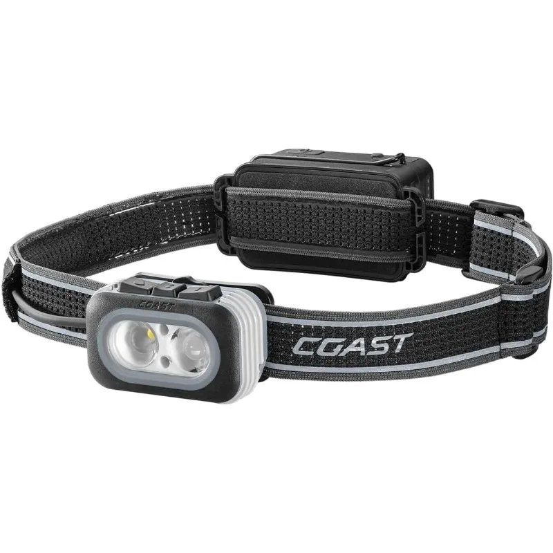 

Coast RL20R 1000 Lumen Tri-Color LED Rerchargeable Headlamp with Flood and Spot Beams, Variable Light Control, Fixed Focus, Ultr